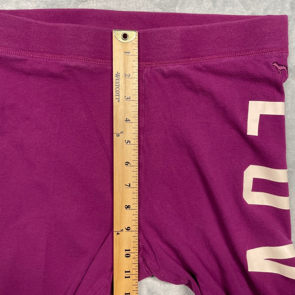 Victoria's Secret PINK Yoga Leggings Womens Medium Purple Love Pink Graphic - Picture 7 of 9